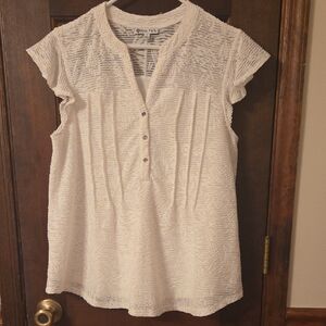 Kate Park White Textured Blouse Size L